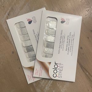 *Retired* Dripping in Diamonds Color Street Nail Strips Silver Glitter
